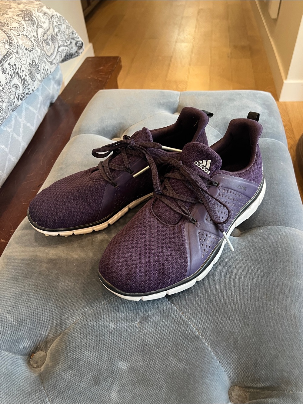 adidas women's Golf shoes in Dark Purple with integrated spikes (worn 4x)